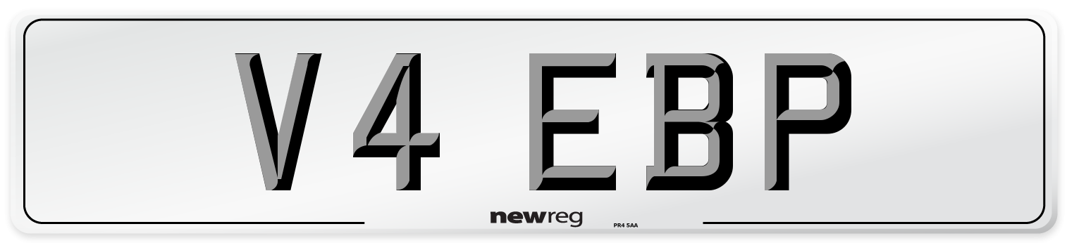 V4 EBP Number Plate from New Reg